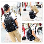Forestfish Camo青少年背包套装，带午餐袋和铅笔盒防水轻质大书包